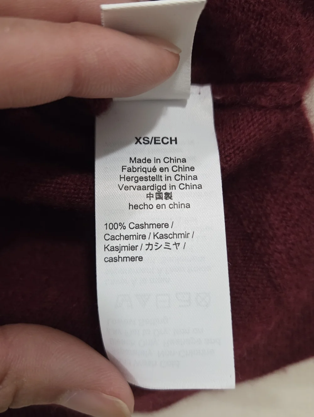 J crew Maroon Cashmere Crewneck Sweater Extra Small| Minimalist Light Relaxed - Picture 7 of 9